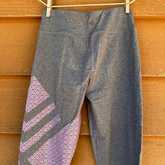 Champion Girls Activewear Leggings Size Large 10/12 Gray With Purple Geometric D - Picture 6 of 7